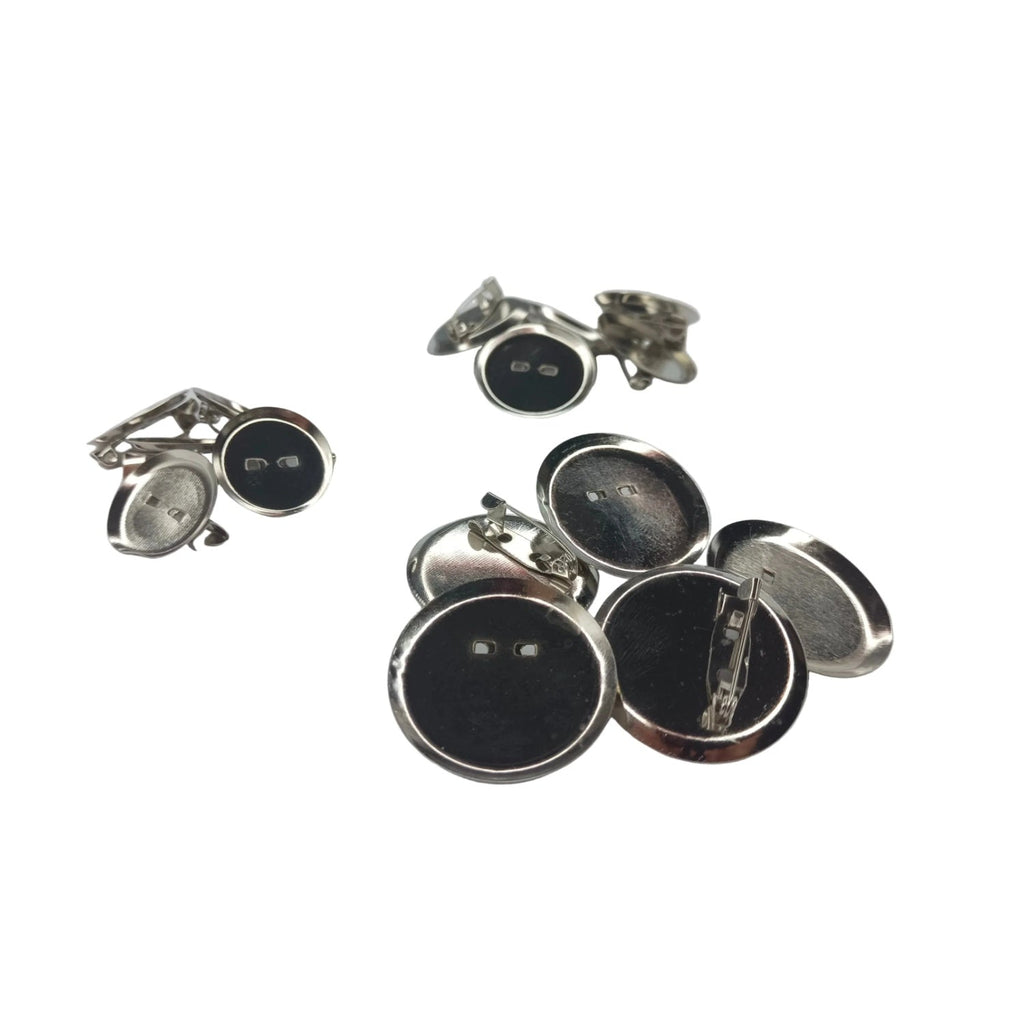 Cabochon Holders Safety Pin Backing 15 pcs 20mm-30mm OD