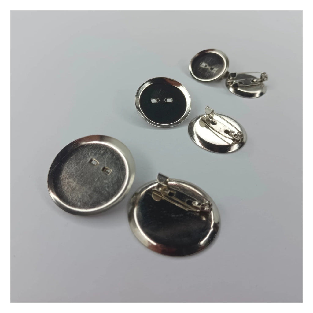 Cabochon Holders Safety Pin Backing 15 pcs 20mm-30mm OD