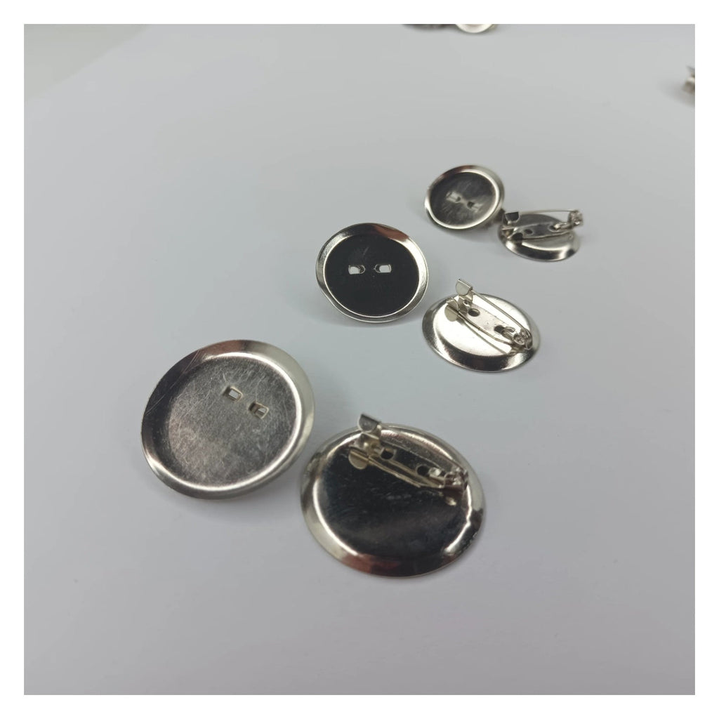 Cabochon Holders Safety Pin Backing 15 pcs 20mm-30mm OD