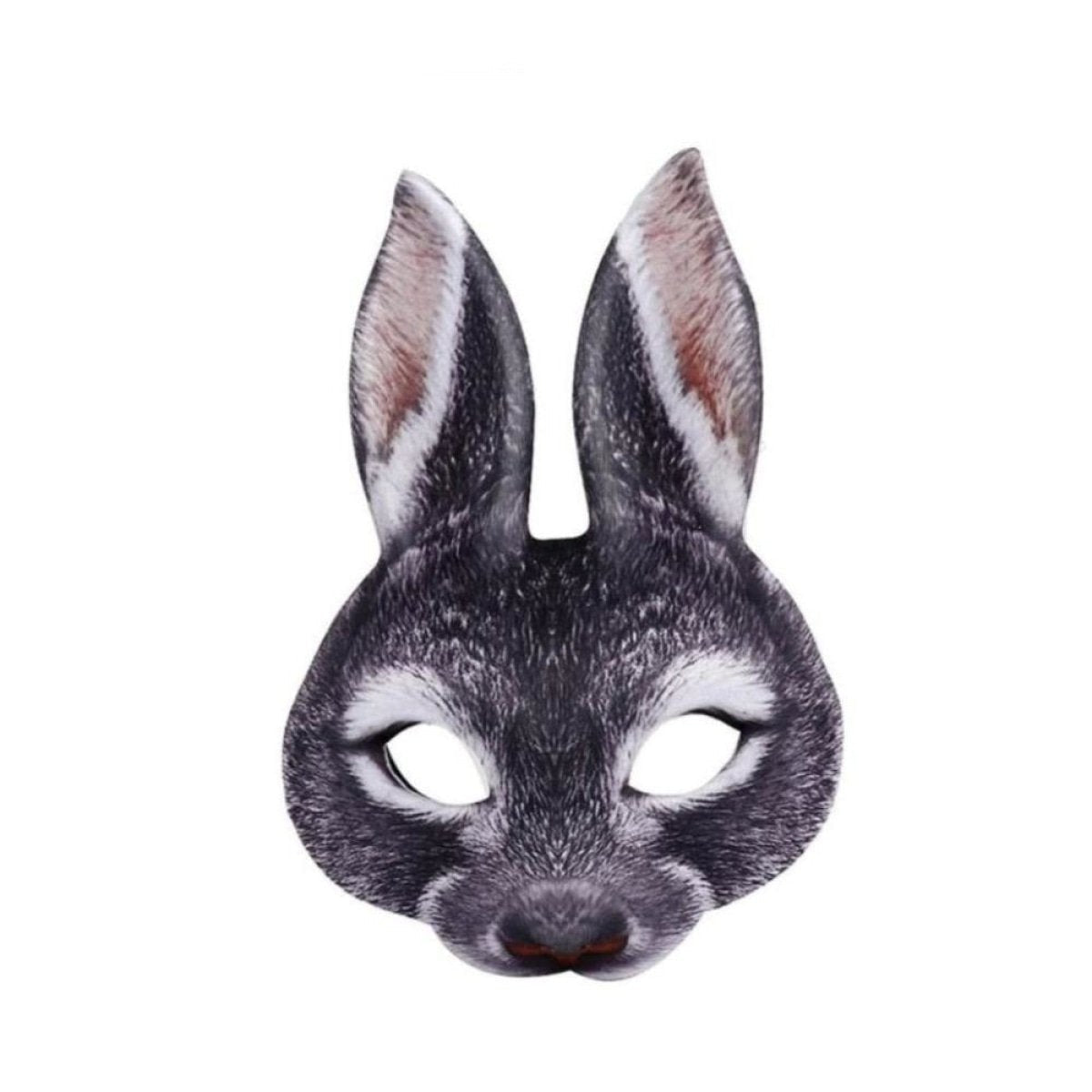 Kids Animal Half-Face Mask – Fox Pig Rabbit Tiger – Black Rabbit