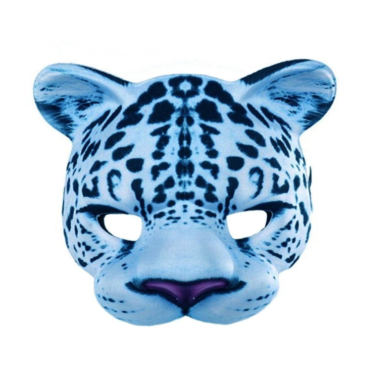 Kids Animal Half-Face Mask – Fox Pig Rabbit Tiger – Blue Cheetah