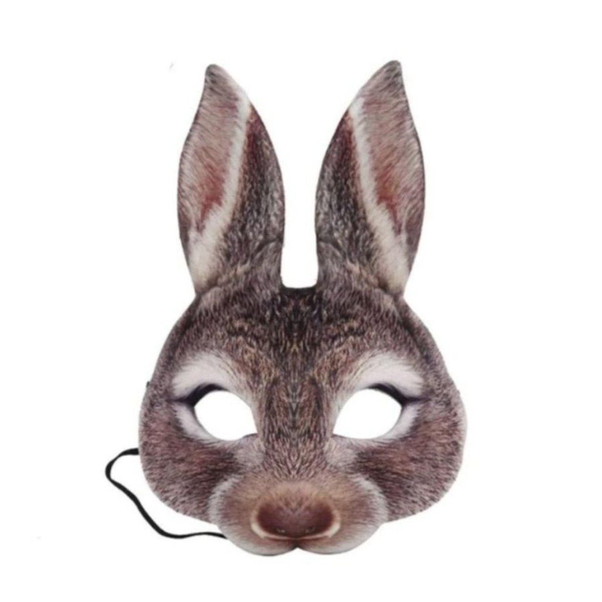 Kids Animal Half-Face Mask – Fox Pig Rabbit Tiger – Brown Rabbit