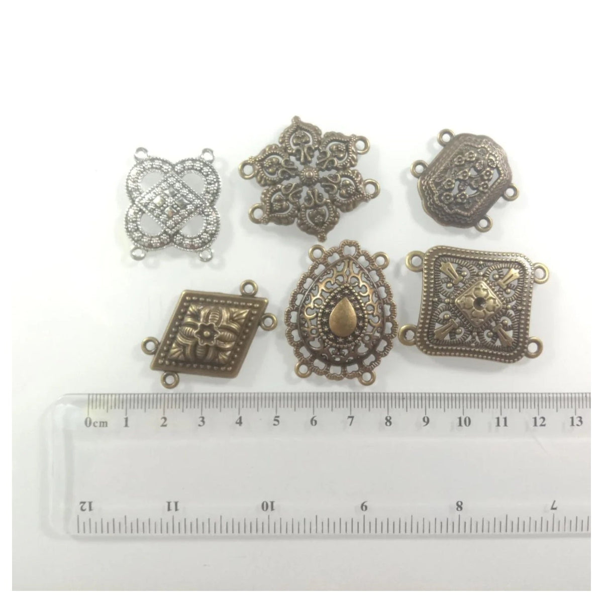 Clock Theme Bronze Silver Pendant Charms with Loops – 2