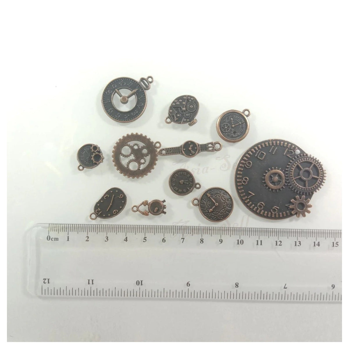 Clock Theme Bronze Silver Pendant Charms with Loops – 5