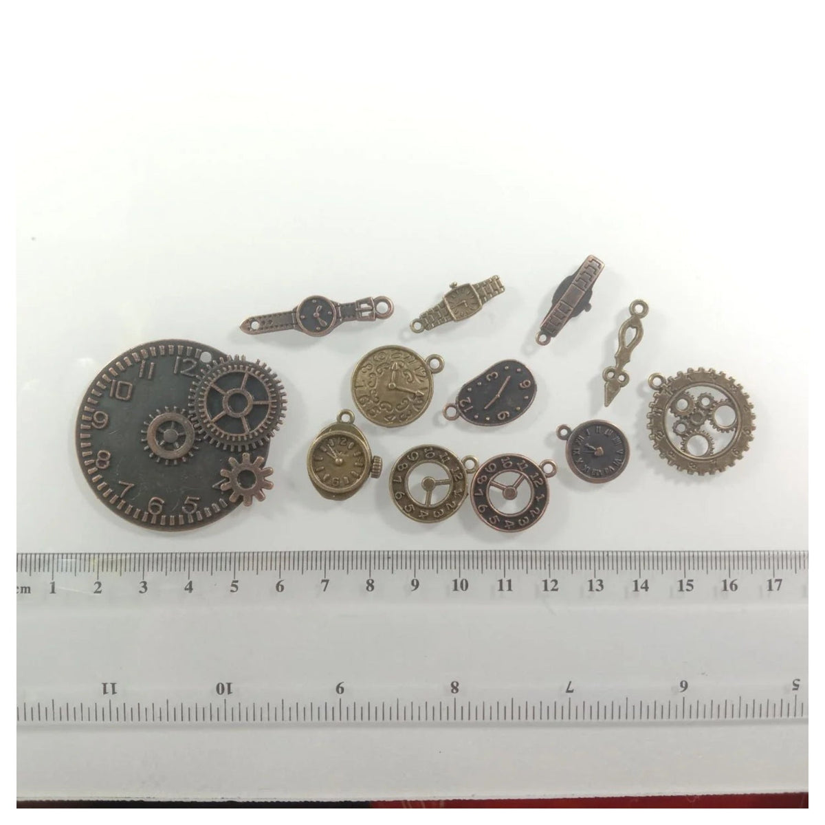 Clock Theme Bronze Silver Pendant Charms with Loops – 7