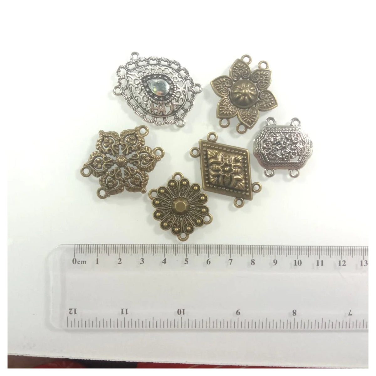 Clock Theme Bronze Silver Pendant Charms with Loops – 8