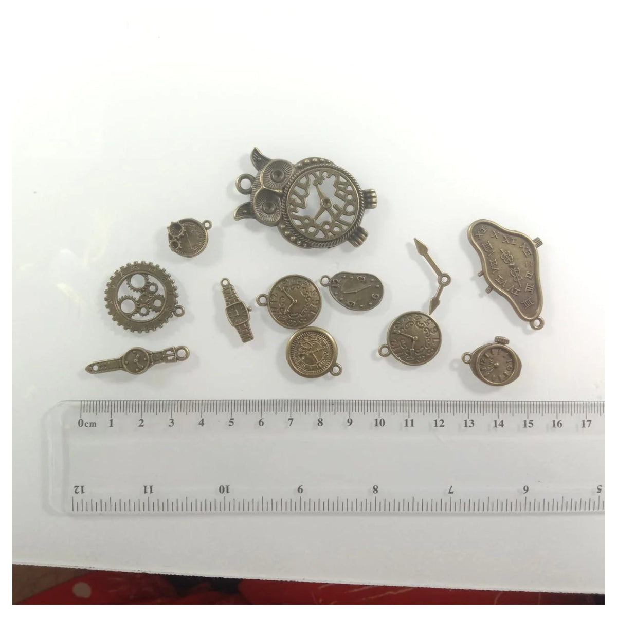 Clock Theme Bronze Silver Pendant Charms with Loops – 9