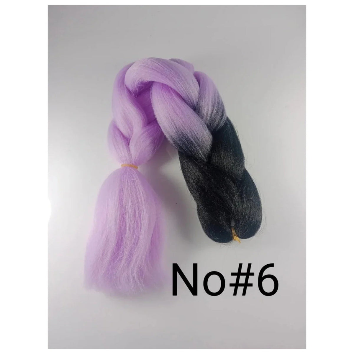 Jumbo Rainbow Plated Synthetic Braiding Hair Extensions 61cm – Black light purple # No.6