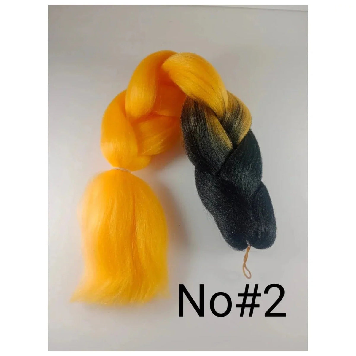 Jumbo Rainbow Plated Synthetic Braiding Hair Extensions 61cm – Black Orange # No.2