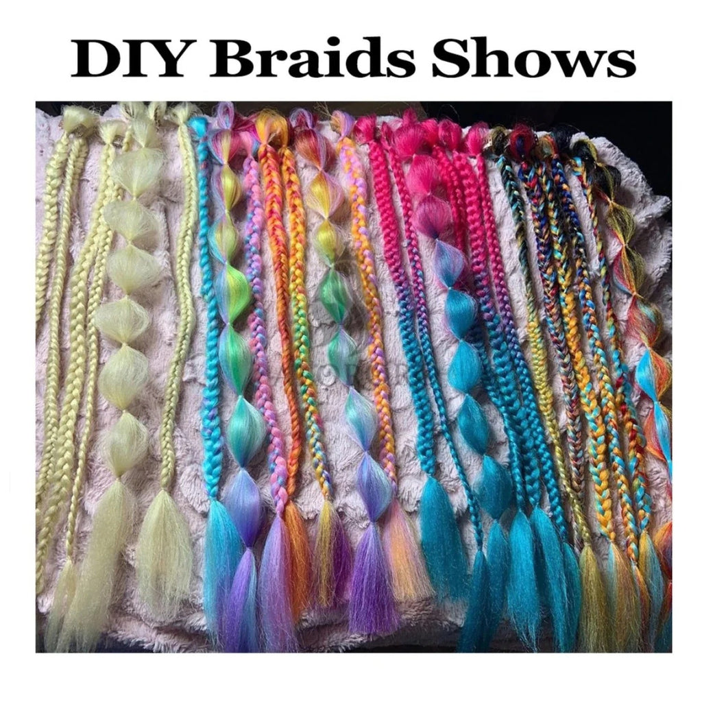 Jumbo Rainbow Plated Synthetic Braiding Hair Extensions 61cm