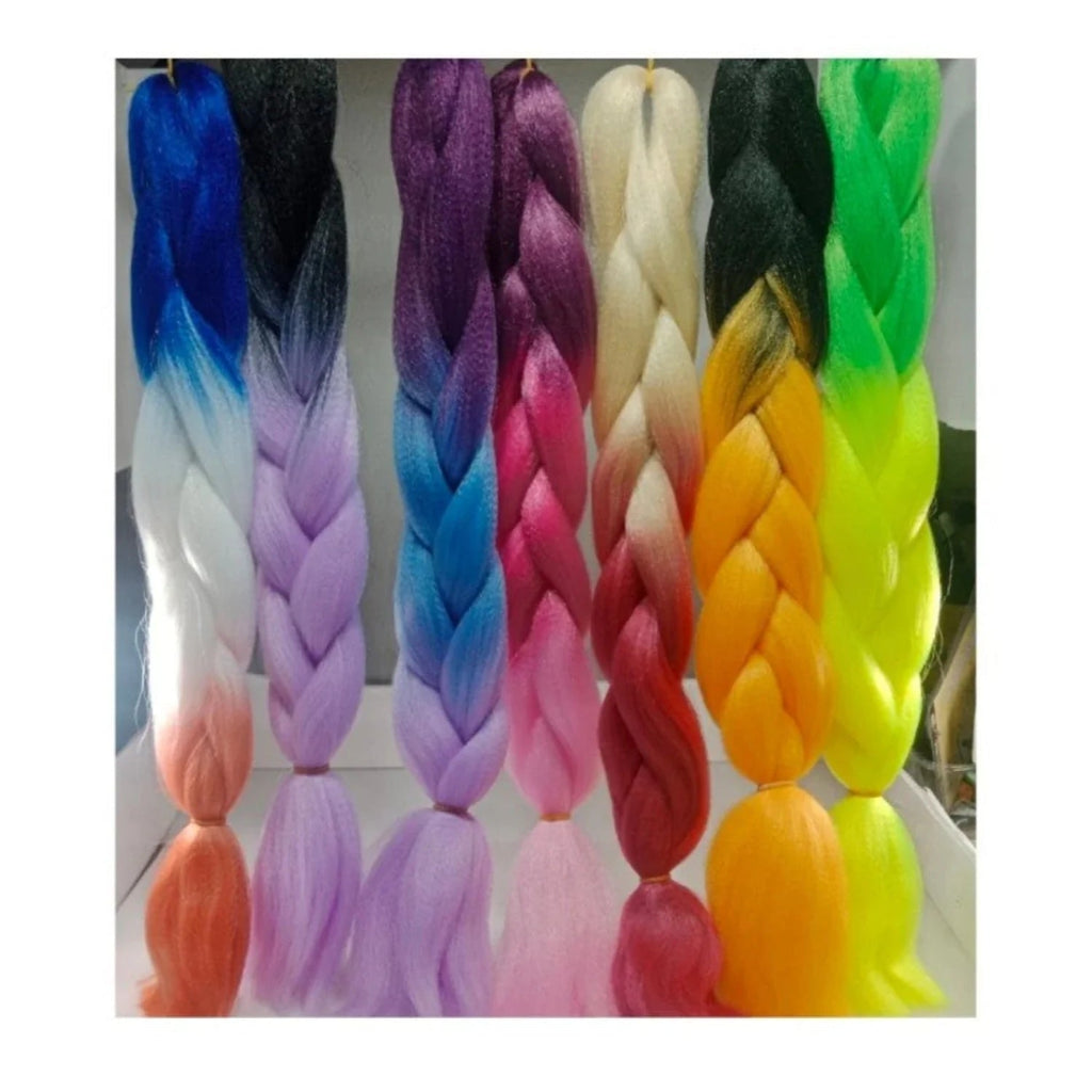 Jumbo Rainbow Plated Synthetic Braiding Hair Extensions 61cm