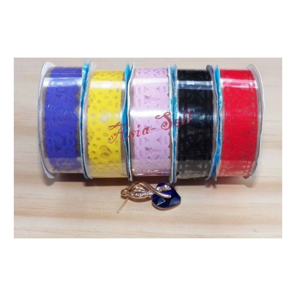 Decorative Sticky Tape Lace Roll Purple Red Black Yellow Washi