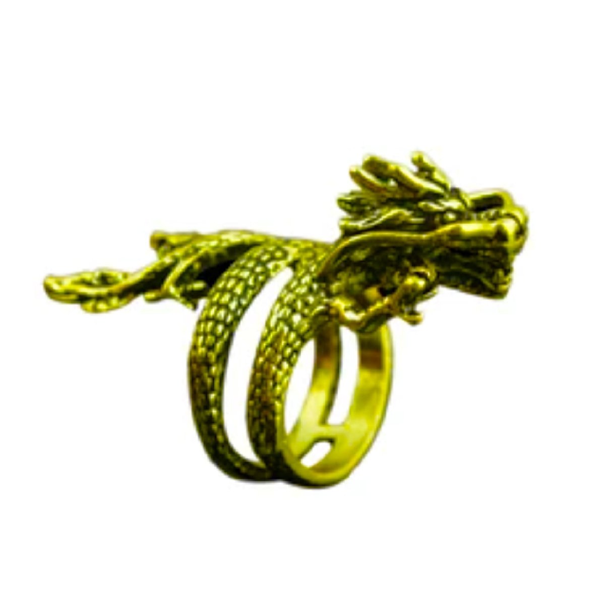 Double Loop Dragon Ring Size 8 Silver Gold Colours Jewellery - Gold - Asia Sell