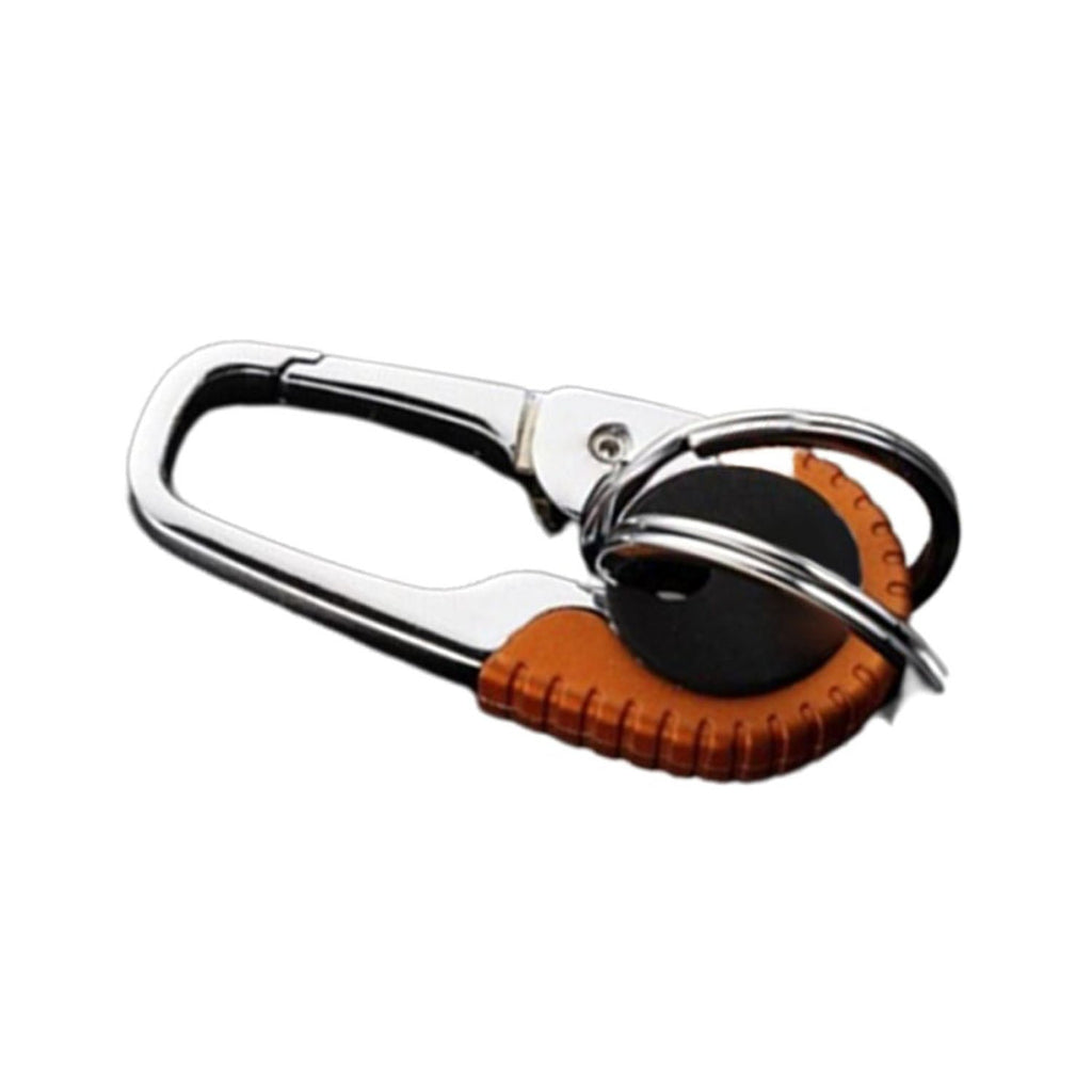 Durable Stainless Steel Carabiner Keyring Pendant – Orange or Blue – Orange