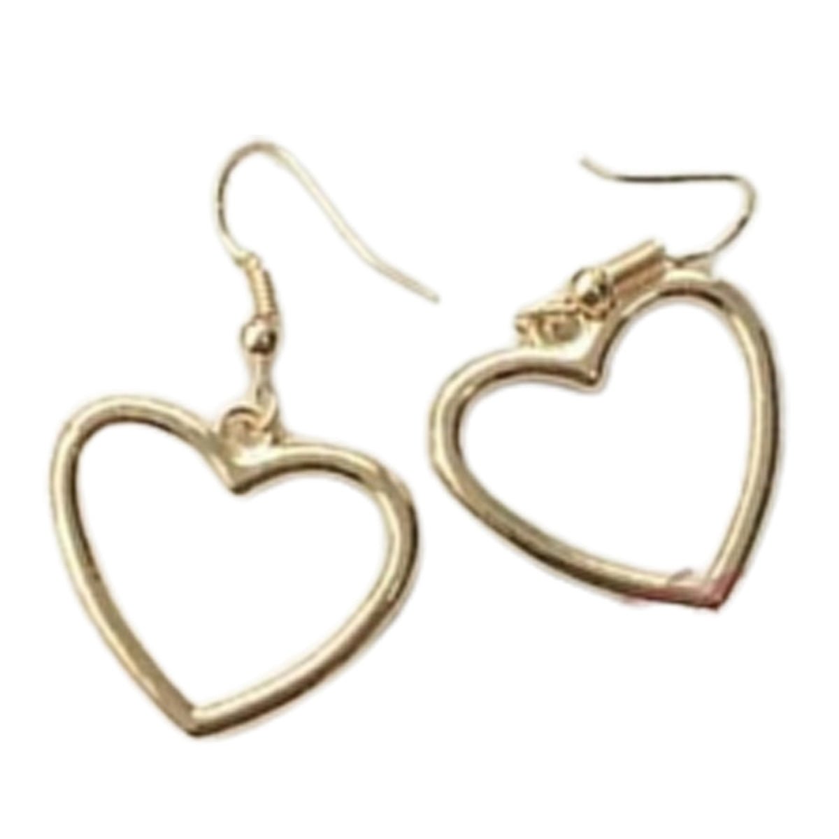 Large Heart Tassel Earrings Gold Silver – Gold