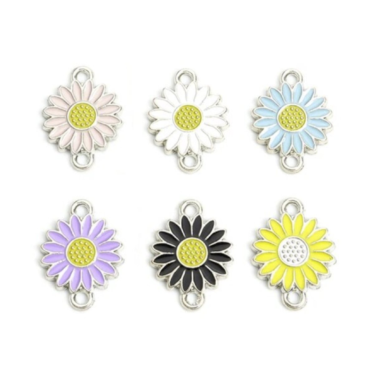 10 Enamel Charms Heart Sunflower Starfish Strawberry Butterfly – Sunflowers