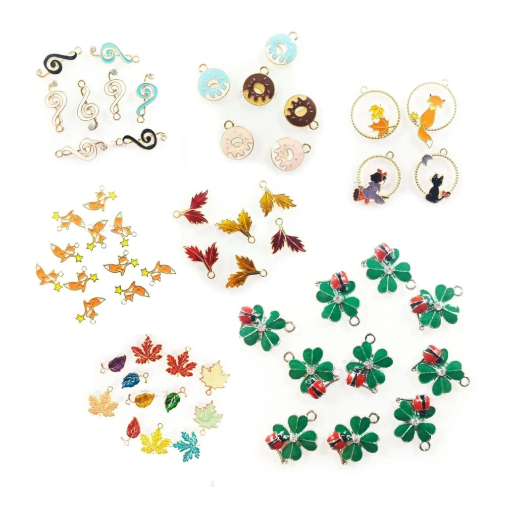Enamel Pendant Charms DIY Jewellery Set