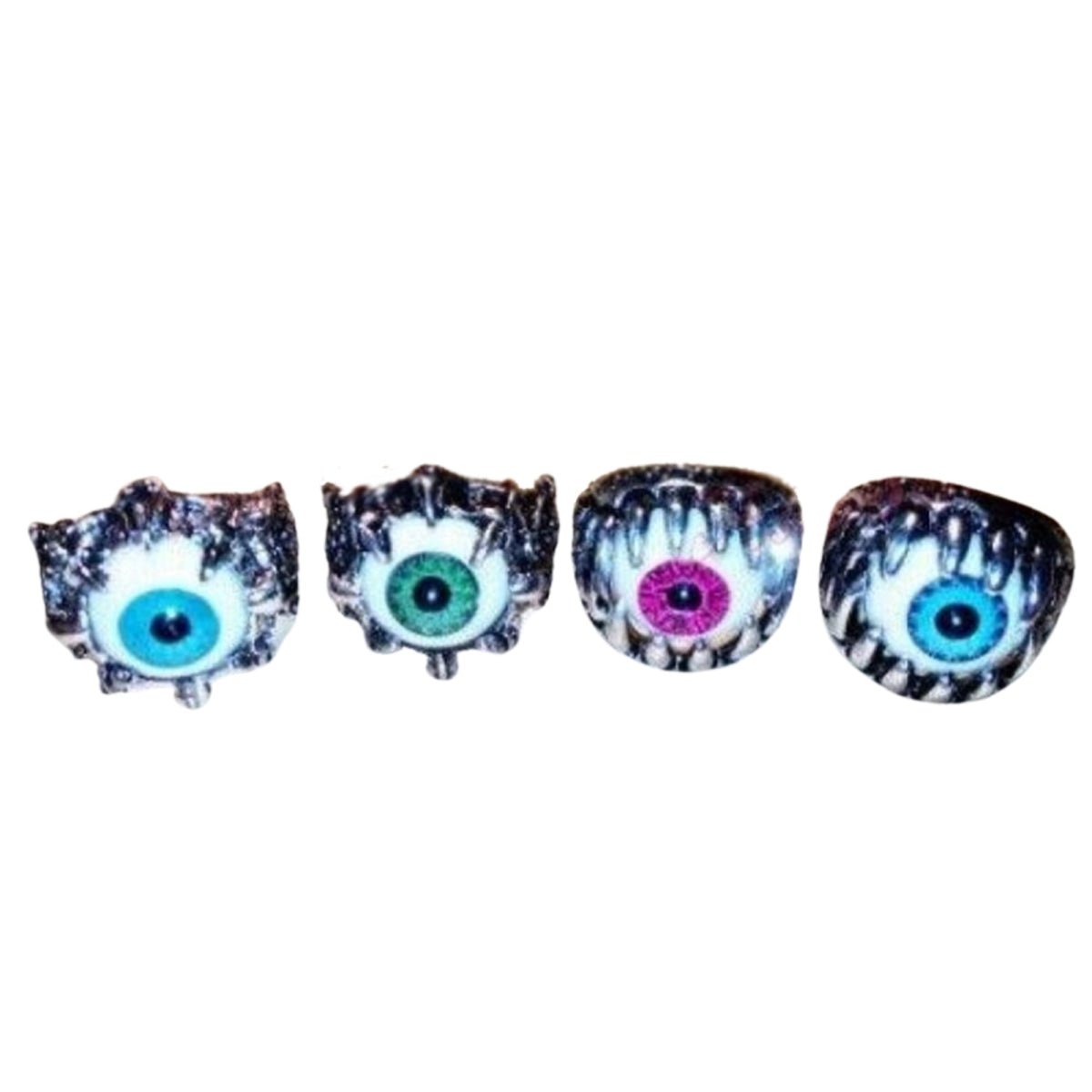Eyeball Claw Ring Pink Blue Green US 8-11 – Left Side Blue Size 18 (U.S. 8) 57mm, Left Side Blue Size 19 (U.S. 9) 59mm, Left Side Blue Size 20 (U.S. 10) 62mm, Left Side Blue Size 21 (U.S. 11) 64mm, Left Side Green Size 21 (U.S. 11) 65mm, Right Side
