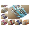 Feather Charm Bangle Bracelet 16cm Adjustable – Aqua / Light Blue, Light Pink, White, Purple, Hot Pink, Red and Black, Marine (darker) blue, Orange