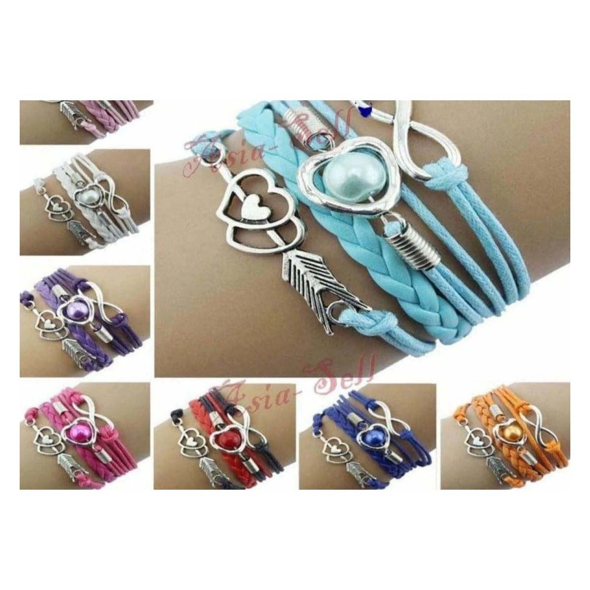 Feather Charm Bangle Bracelet 16cm Adjustable – Aqua / Light Blue, Light Pink, White, Purple, Hot Pink, Red and Black, Marine (darker) blue, Orange
