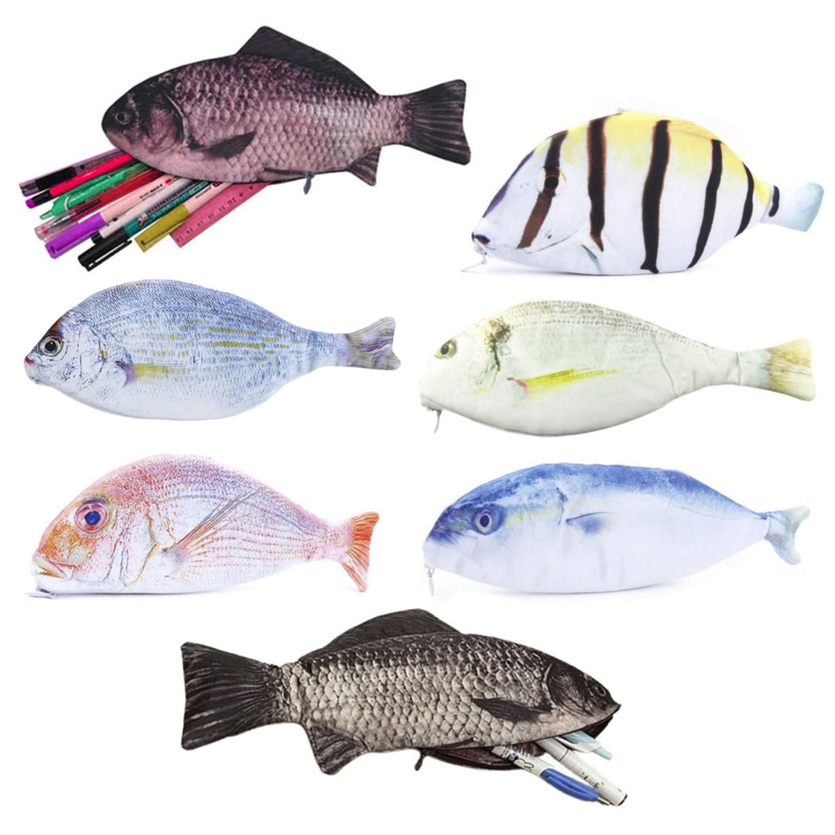 Fish Shape Pencil Case with Zipper