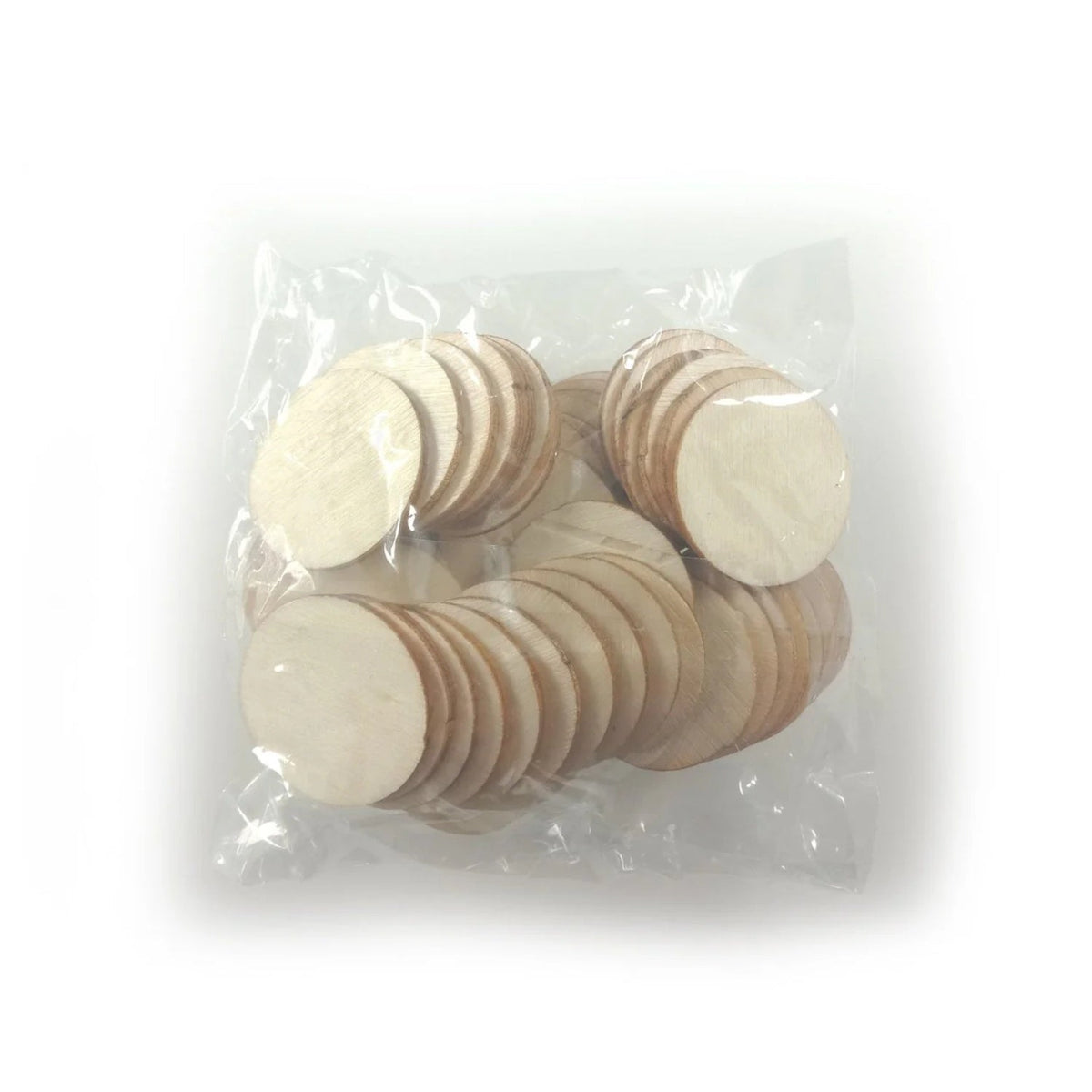 Flat Wooden Circle Craft Forms 10-100mm – 20mm 50pcs