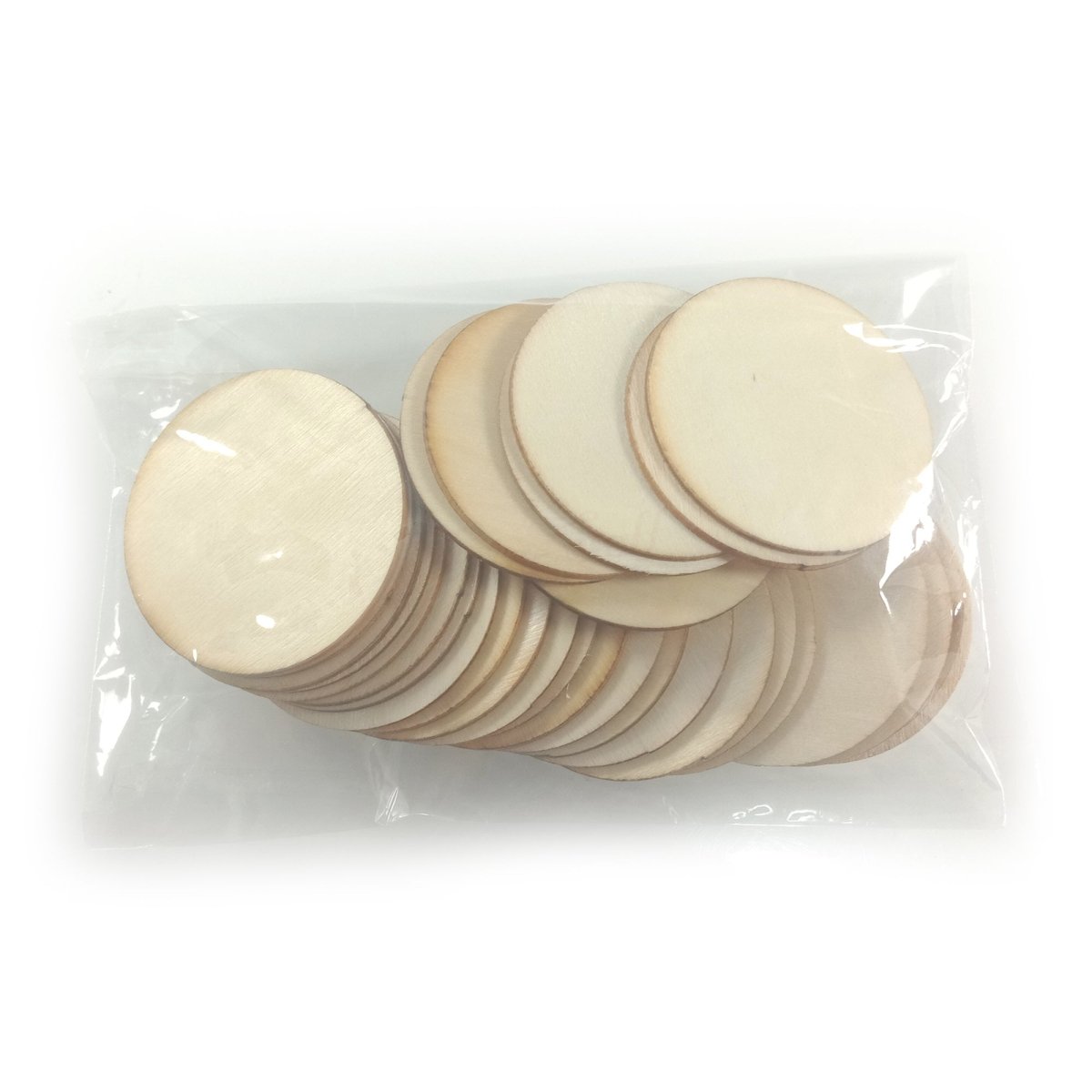Flat Wooden Circle Craft Forms 10-100mm – 40mm 20pcs