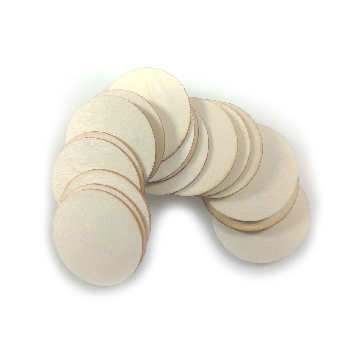 Flat Wooden Circle Craft Forms 10-100mm – 50mm 20pcs