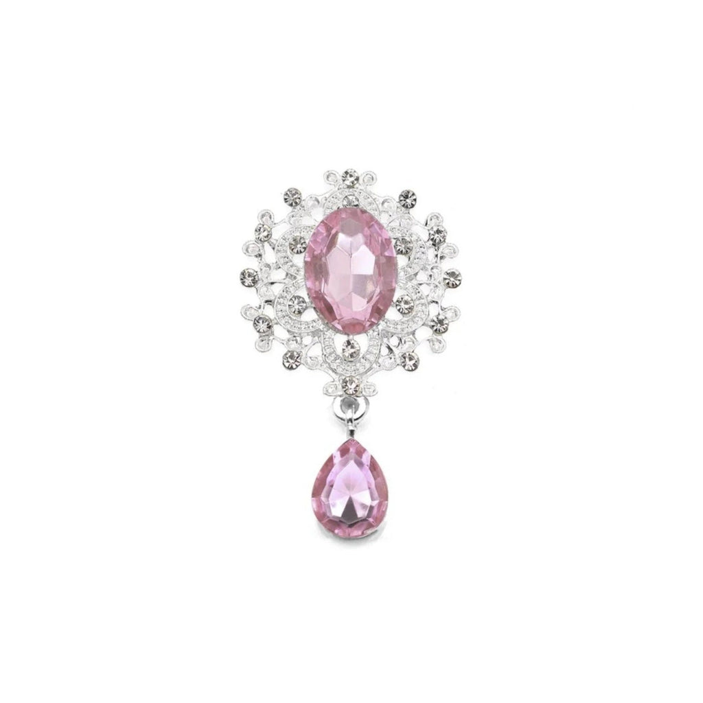 Flatback Rhinestone Cabochon Buttons 45×24mm 5pcs – Light Pink