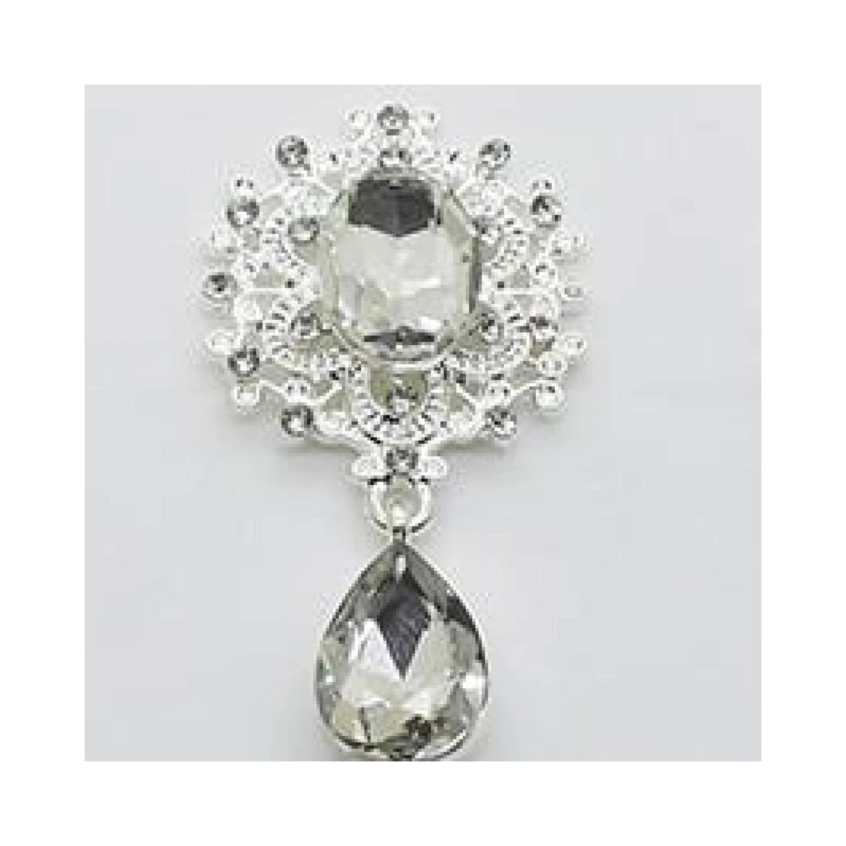 Flatback Rhinestone Cabochon Buttons 45×24mm 5pcs