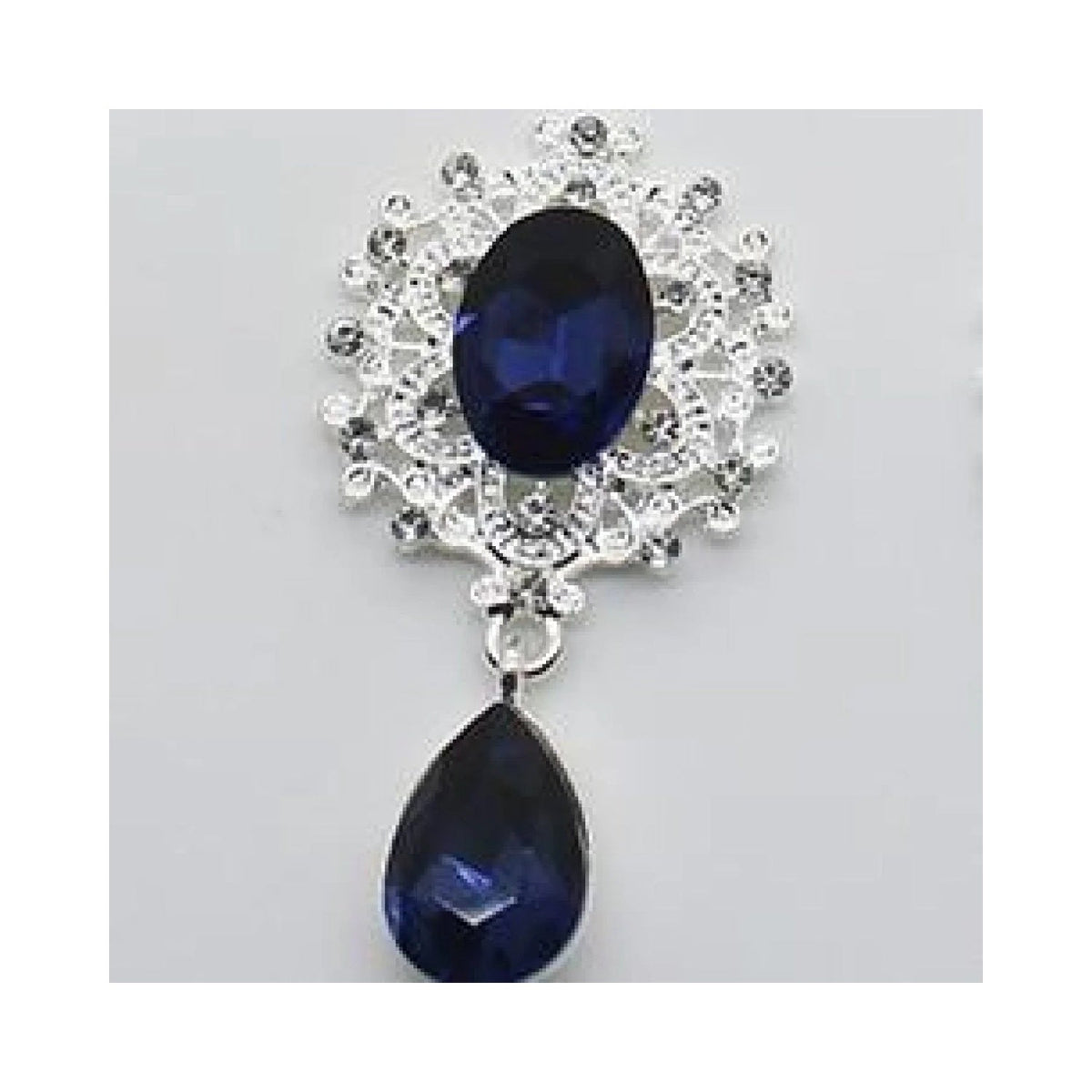 Flatback Rhinestone Cabochon Buttons 45×24mm 5pcs