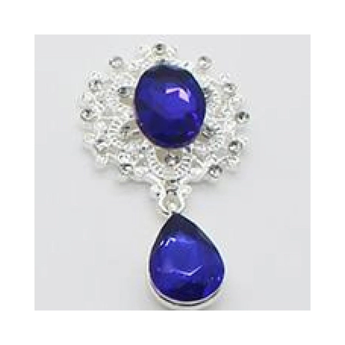 Flatback Rhinestone Cabochon Buttons 45×24mm 5pcs
