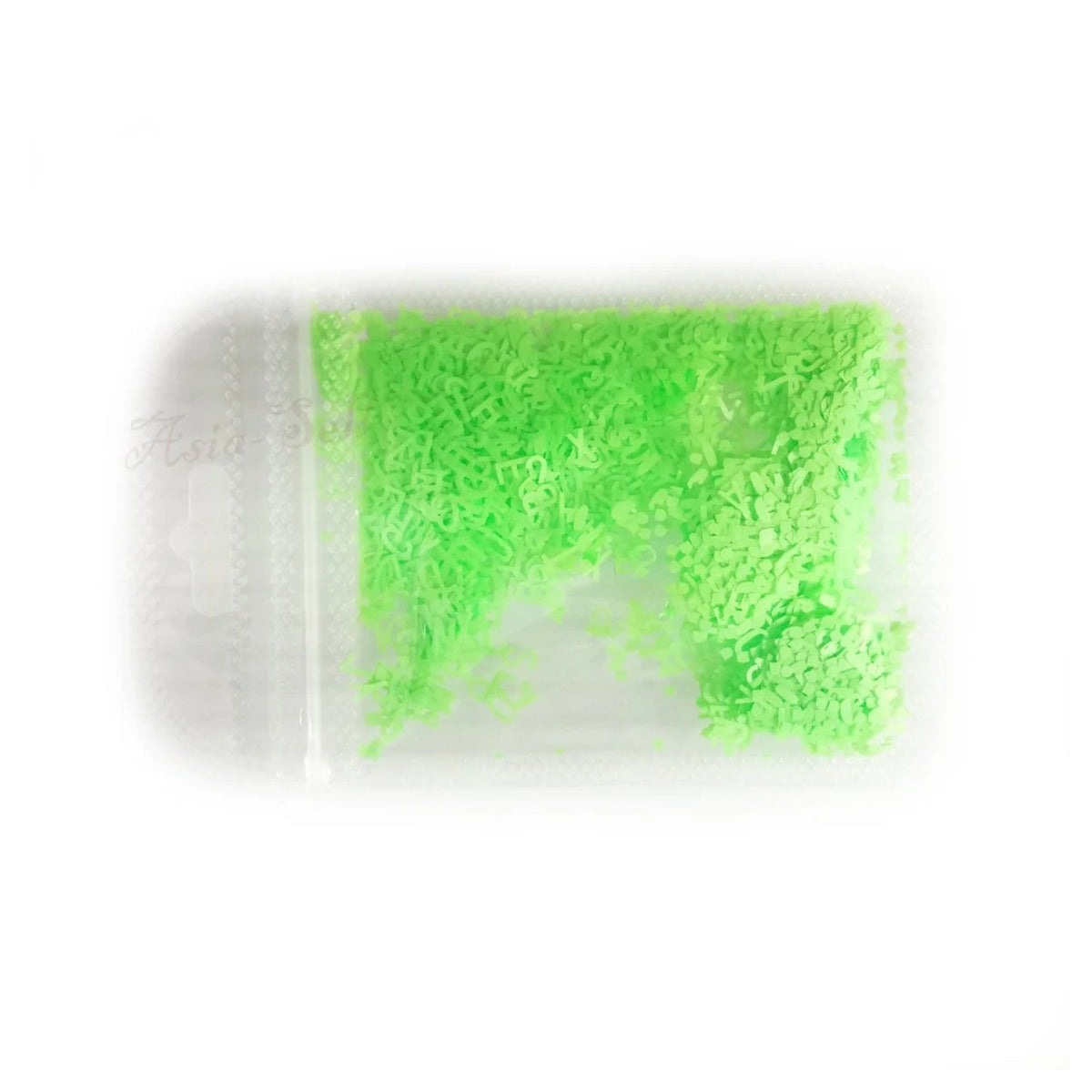 Fluorescent Sequins Glitter Nail Art Mixed Size Letter Flakes 3D Tips – Green