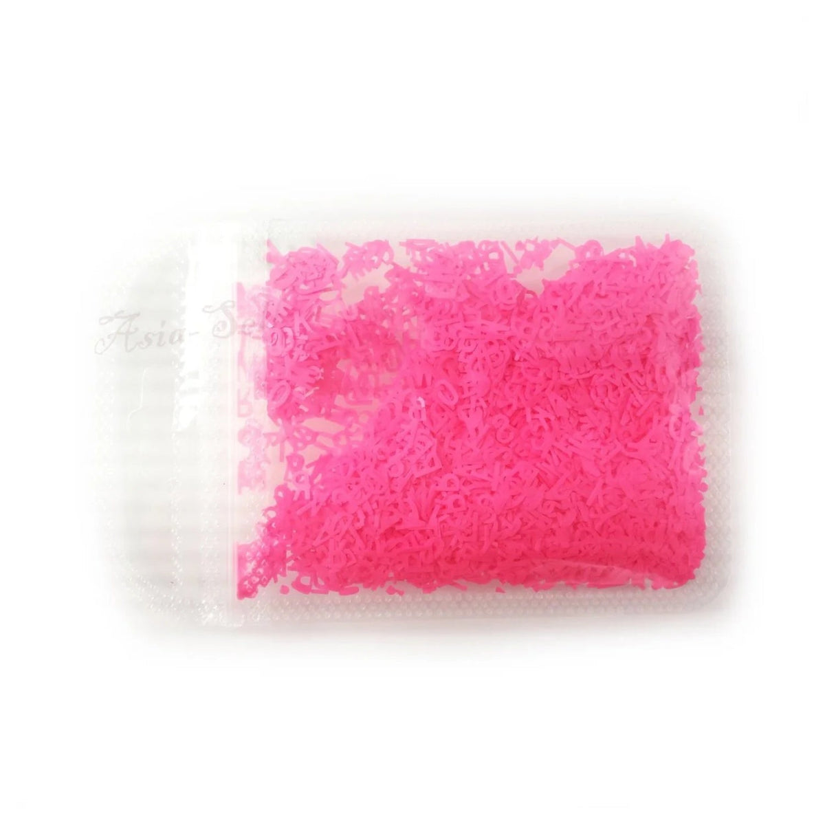 Fluorescent Sequins Glitter Nail Art Mixed Size Letter Flakes 3D Tips – Hot Pink