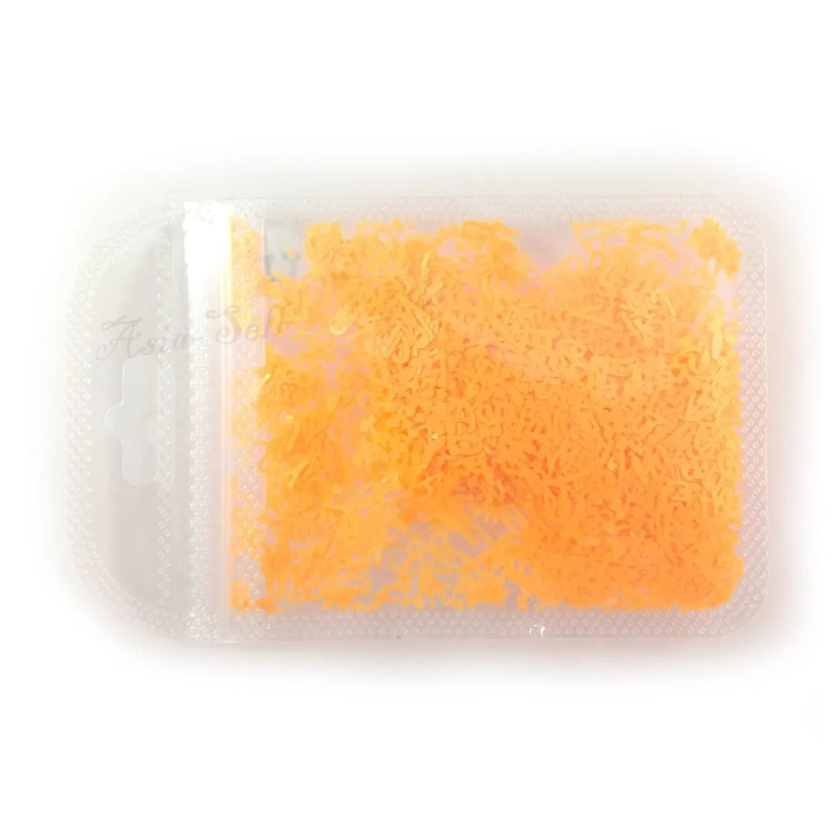 Fluorescent Sequins Glitter Nail Art Mixed Size Letter Flakes 3D Tips – Light Orange