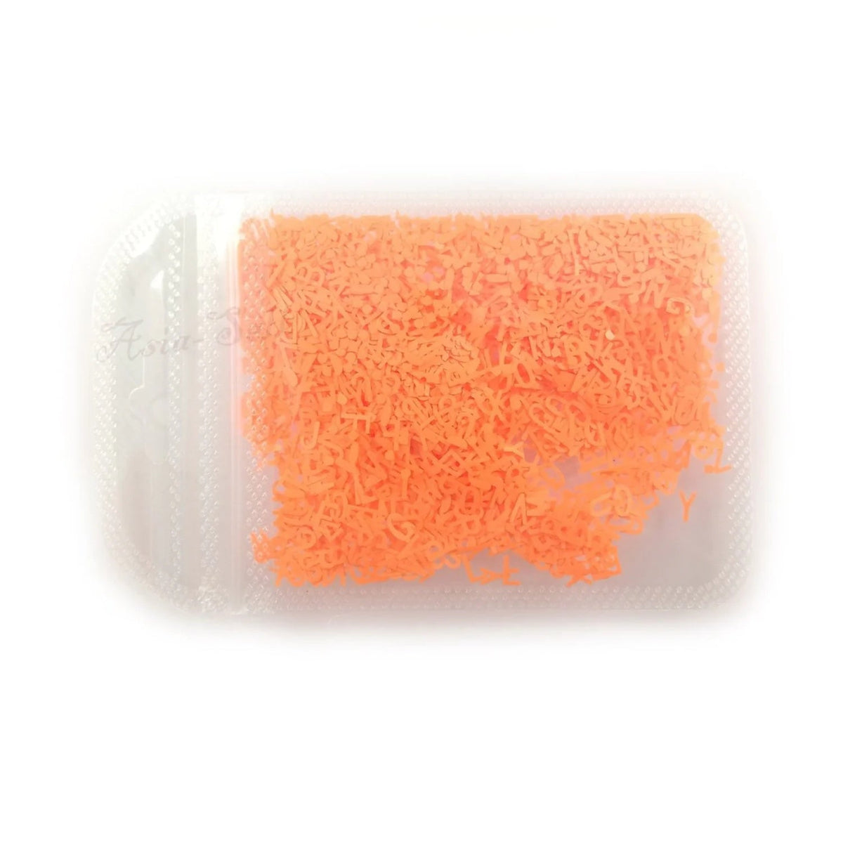 Fluorescent Sequins Glitter Nail Art Mixed Size Letter Flakes 3D Tips – Orange
