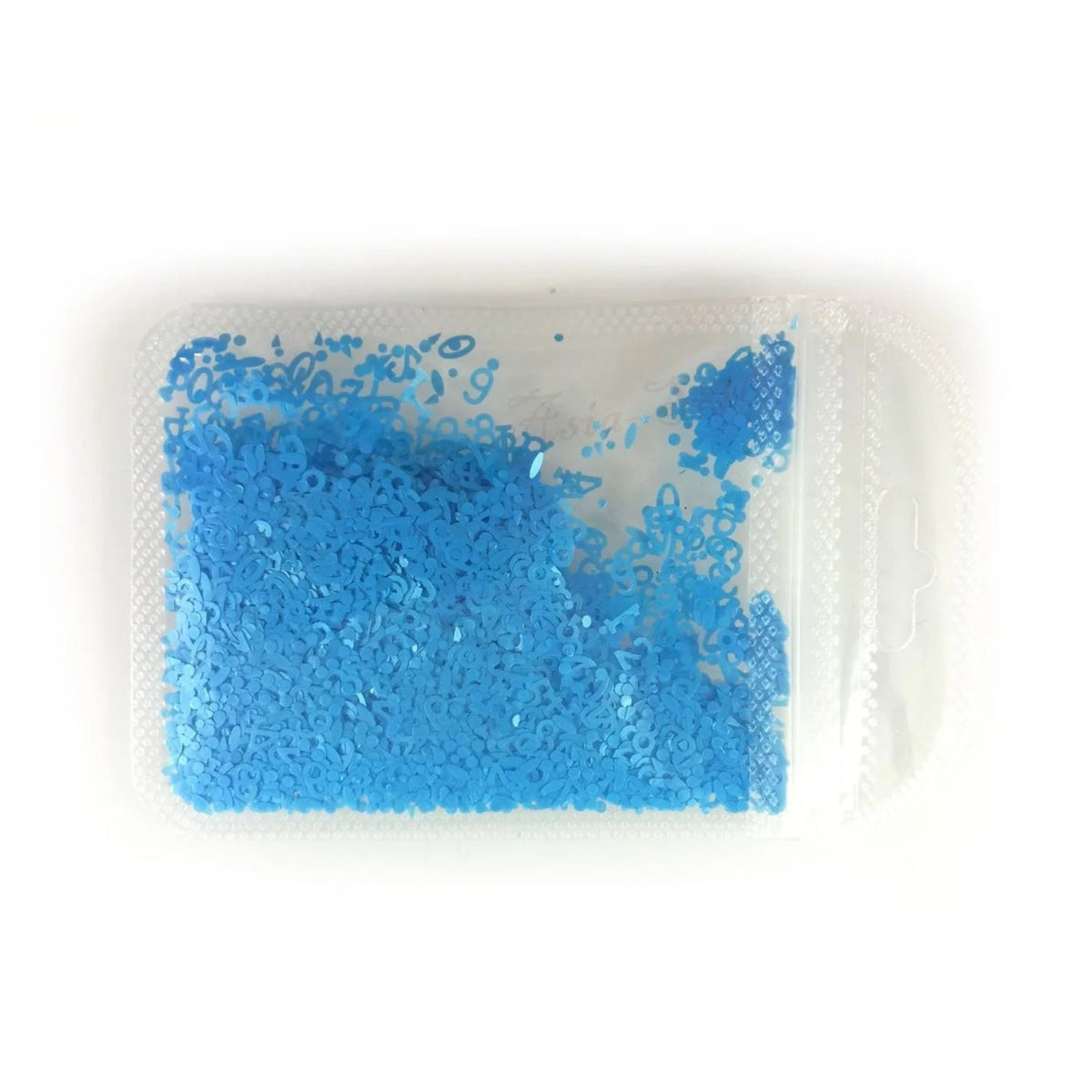 Fluorescent Sequins Glitter Nail Art Mixed Size 3D Tips – Blue