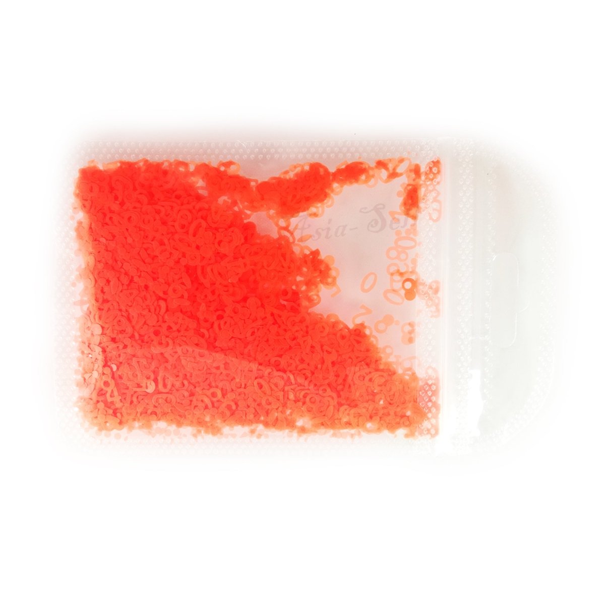 Fluorescent Sequins Glitter Nail Art Mixed Size 3D Tips – Dark Orange
