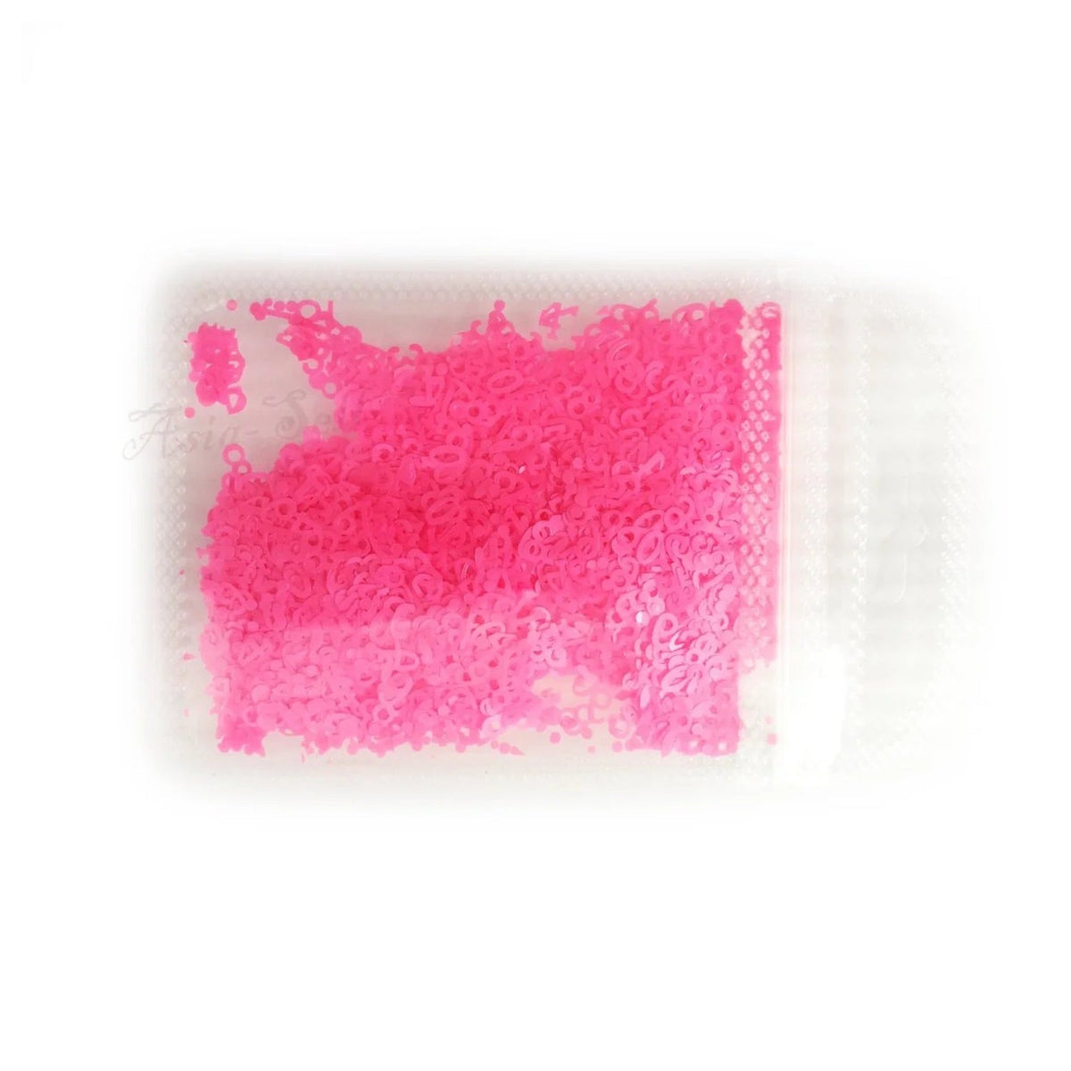 Fluorescent Sequins Glitter Nail Art Mixed Size 3D Tips – Hot Pink