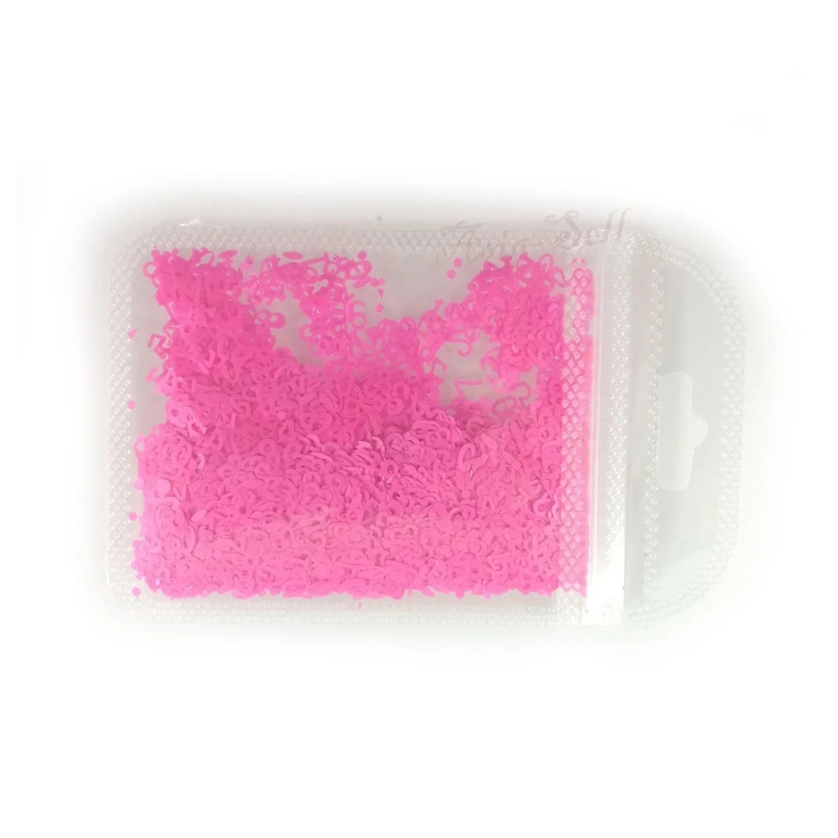 Fluorescent Sequins Glitter Nail Art Mixed Size 3D Tips – Pink