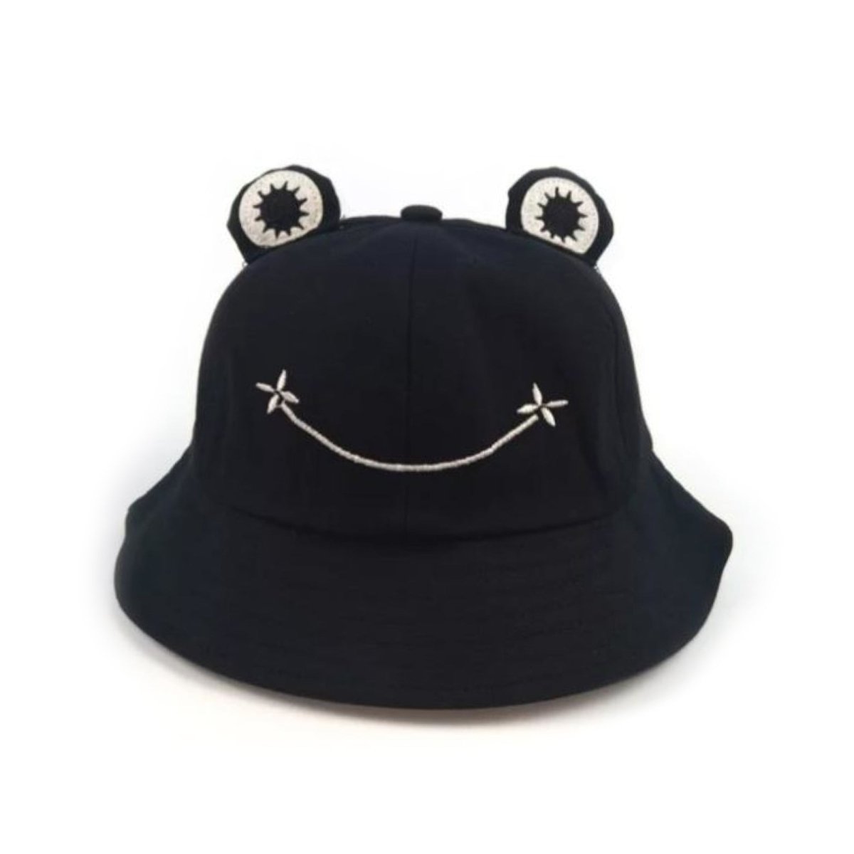 Frog Hat Floppy Sunhat Adjustable Drawstring Kids Bucket Hat – Black