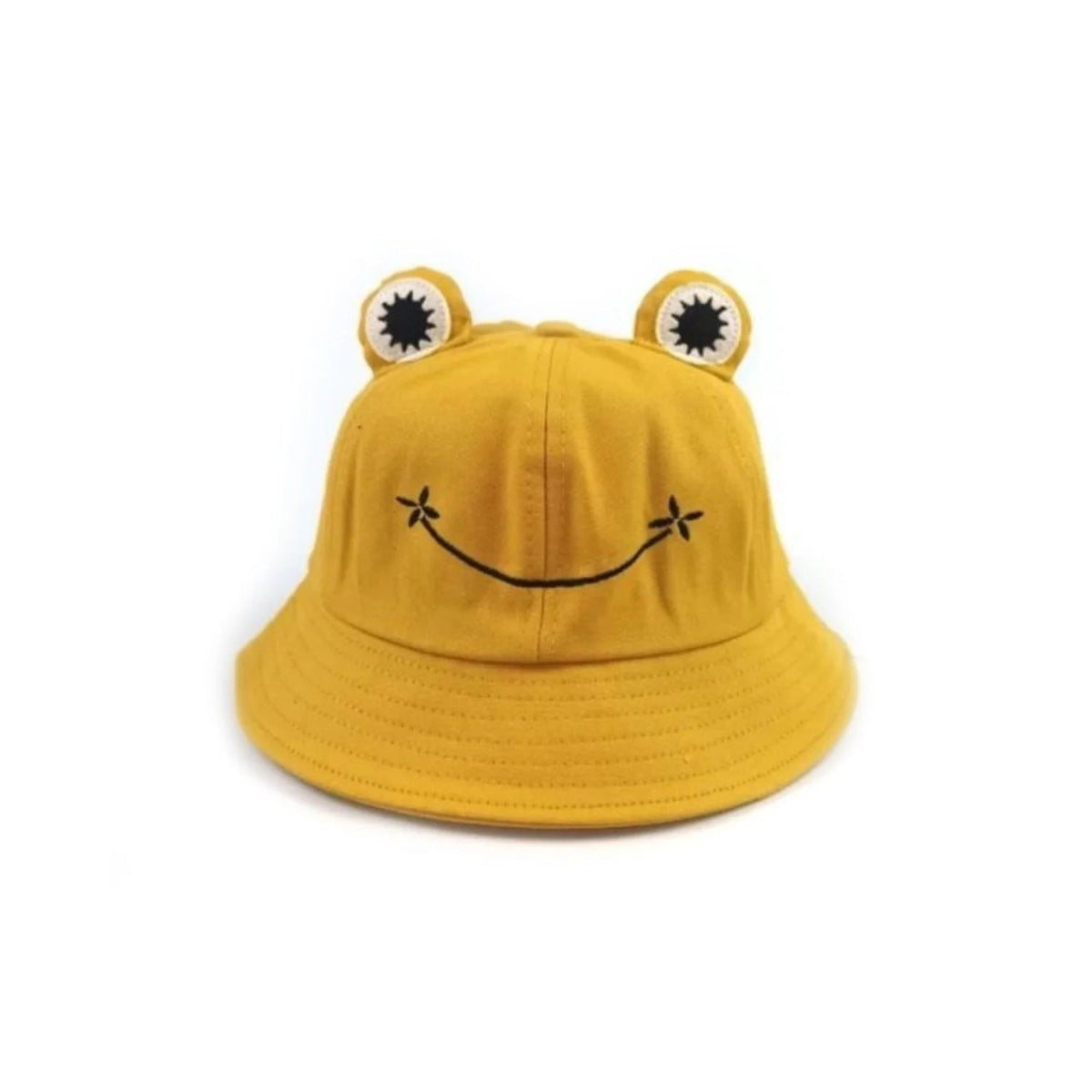 Frog Hat Floppy Sunhat Adjustable Drawstring Kids Bucket Hat – Mustard Yellow