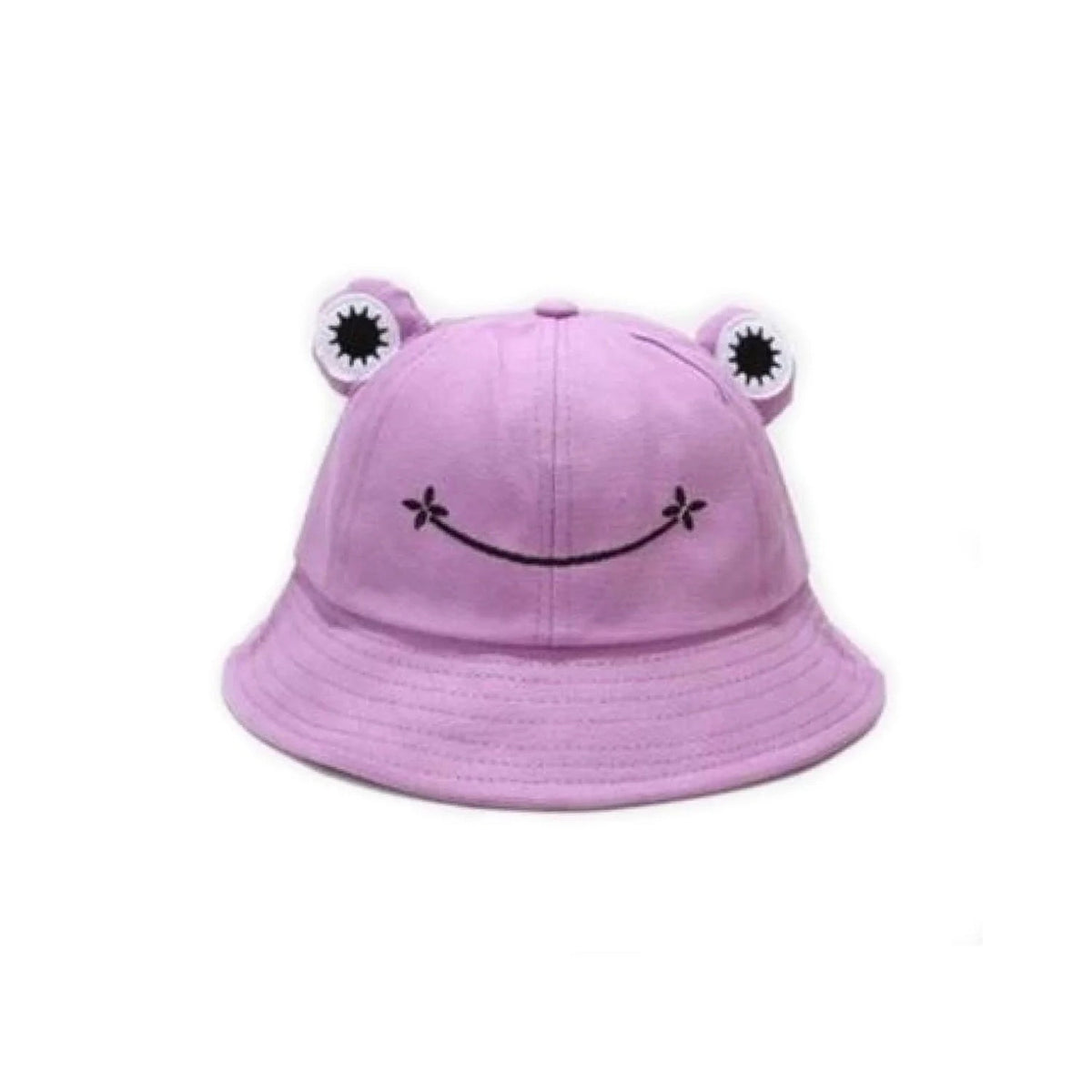 Frog Hat Floppy Sunhat Adjustable Drawstring Kids Bucket Hat – Purple Pink