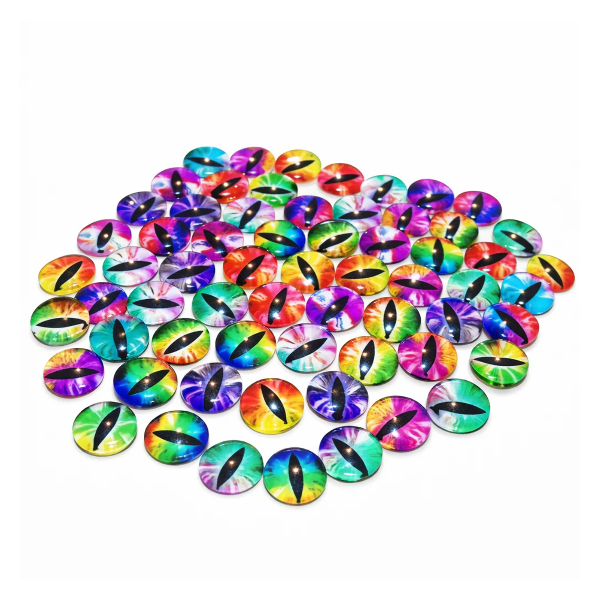 Glass Cat Doll Eyes DIY Crafts Rainbow Tiger 8mm-30mm – 8mm 50pcs, 20mm 20pcs, 25mm 10pcs, 30mm 10pcs, 10mm 50pcs, 12mm 50pcs, 14mm 30pcs, 16mm 30pcs, 18mm 30pcs
