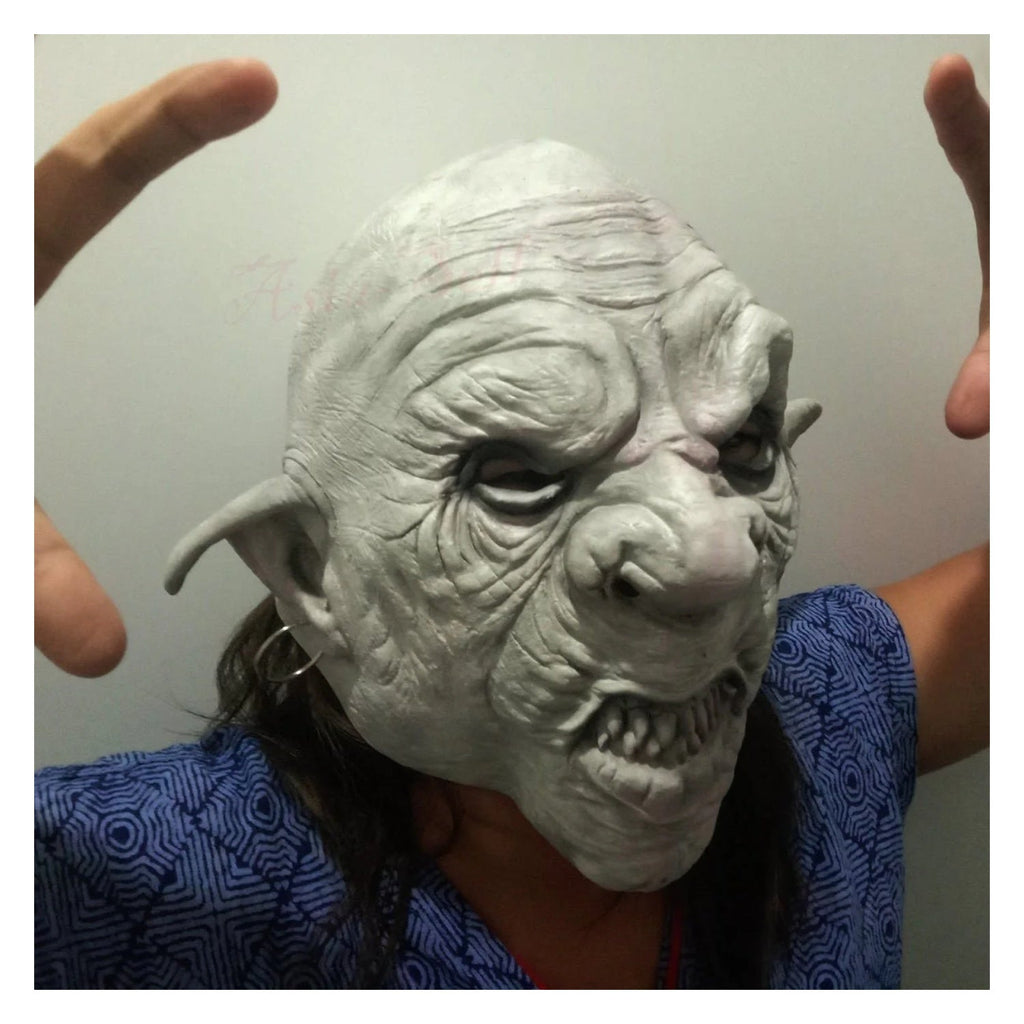 Goblin Mask with Big Nose, Pointed Ears & Earring