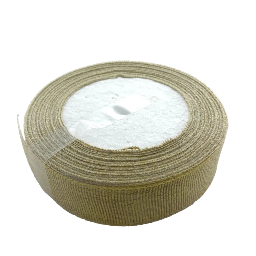 Gold 25mm Ribbon 22m for Wedding and Christmas