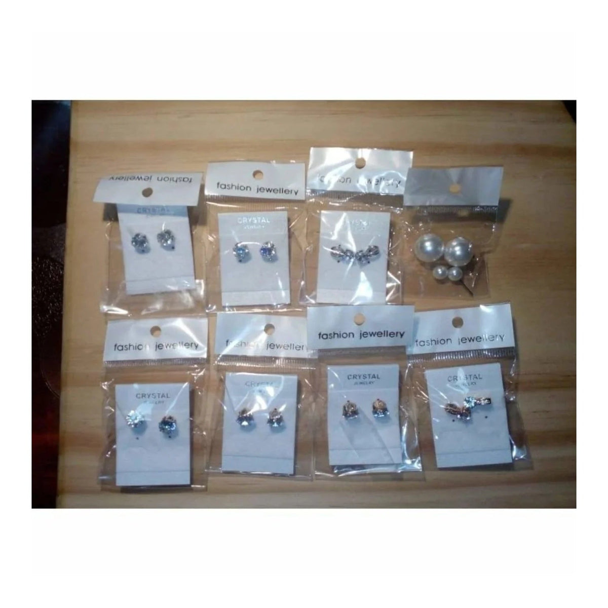 Crystal Earrings Set in Gold and Silver Colours – All Pictured Pairs