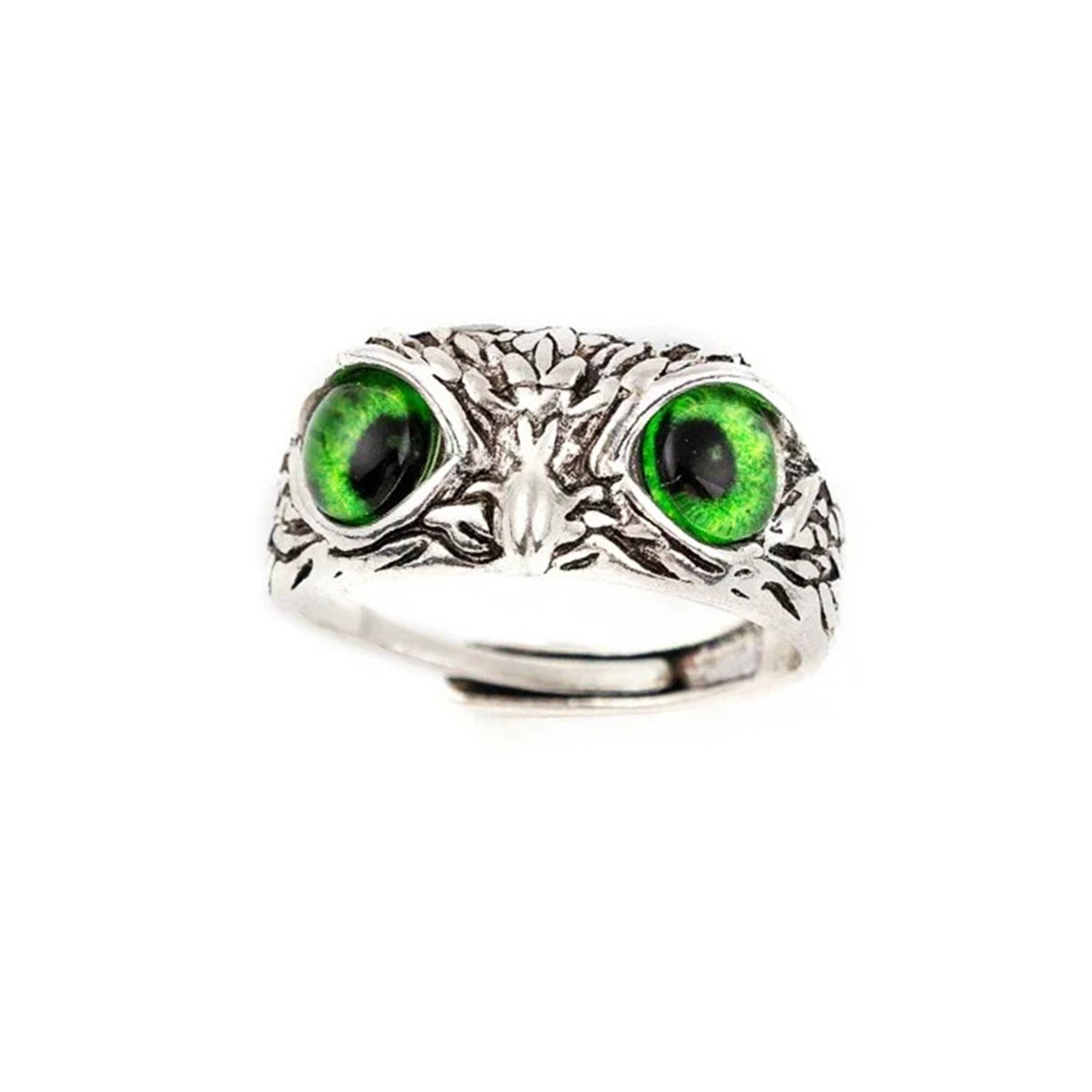 Owl Bird Adjustable Kids Ring – Green