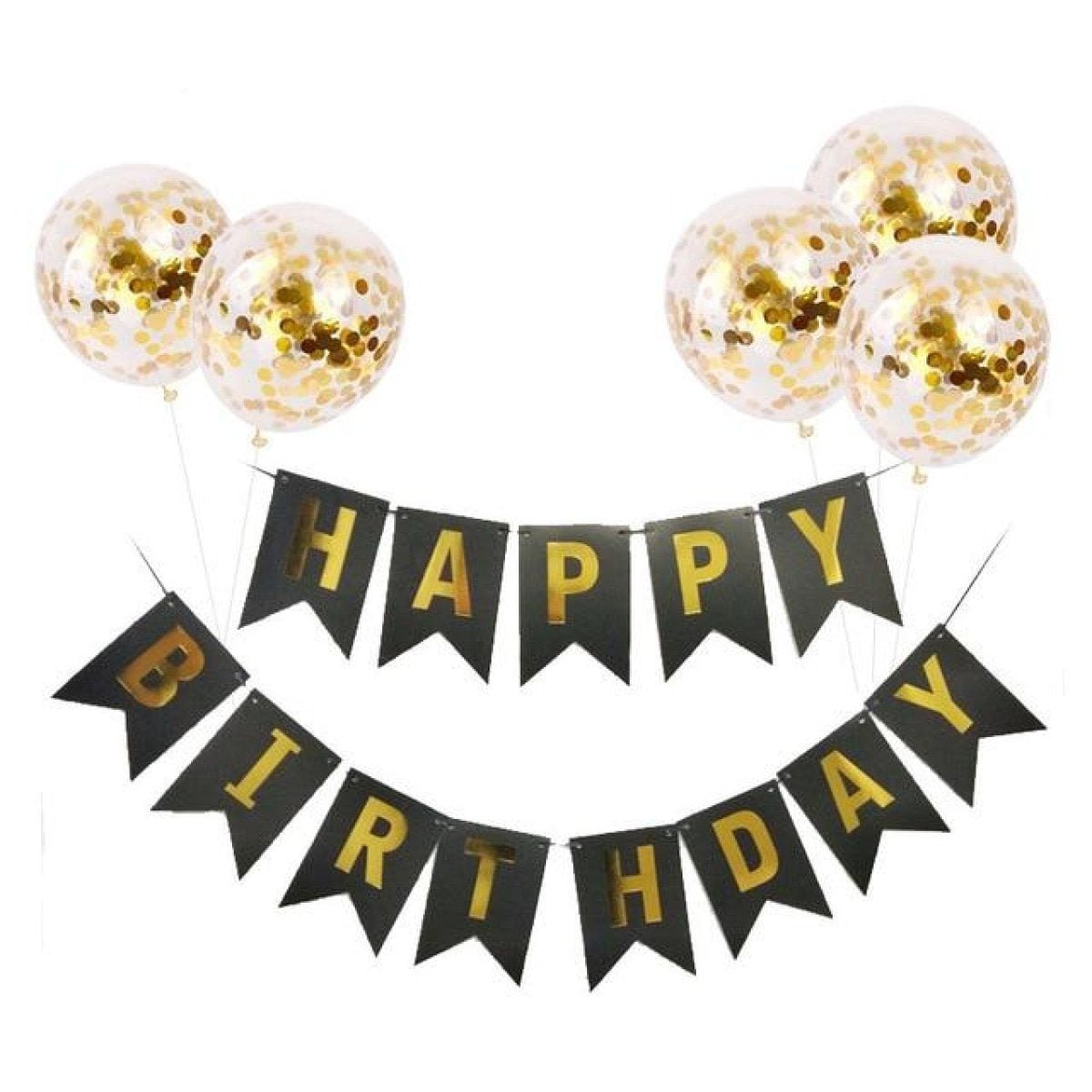 Happy Birthday Balloon Banner Set with Confetti Balloons – I