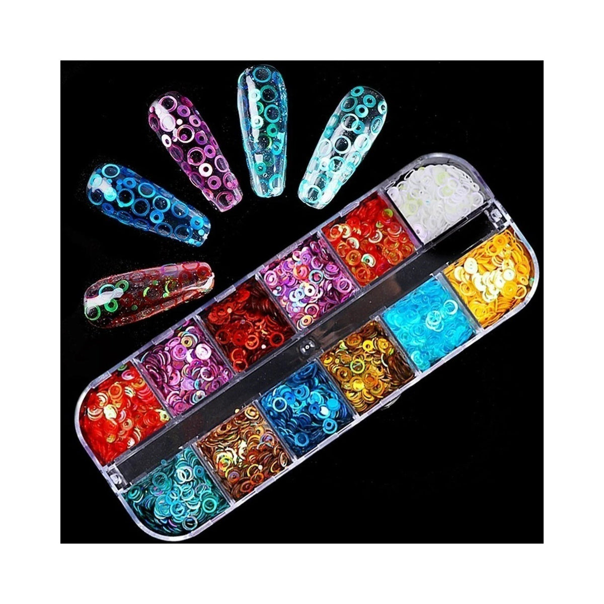 Holographic Circles Nail Paillette Slices Sequins